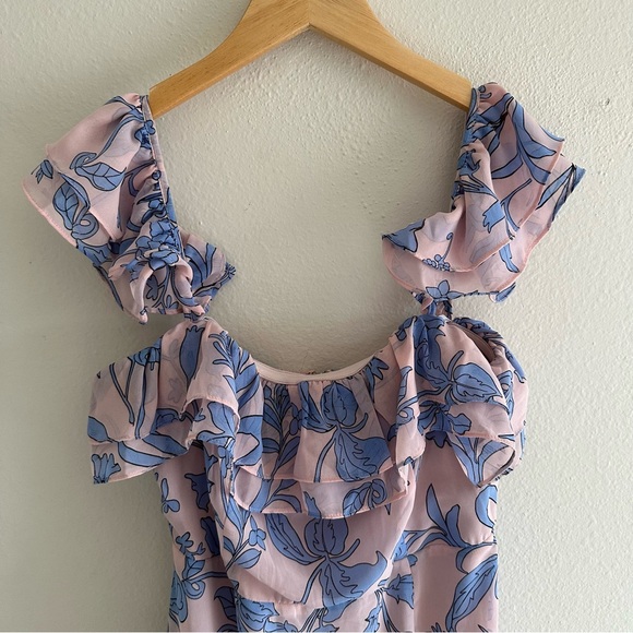 Lulu’s | Adelaide Blush Floral Print Off-the-Shoulder Maxi Dress - Size S - Picture 3 of 5